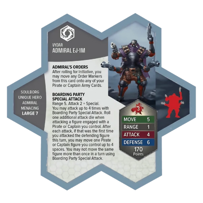 Custom Painted Admiral EJ-1M Miniature Army Card from Heroscape Master Set: Age of Annihilation