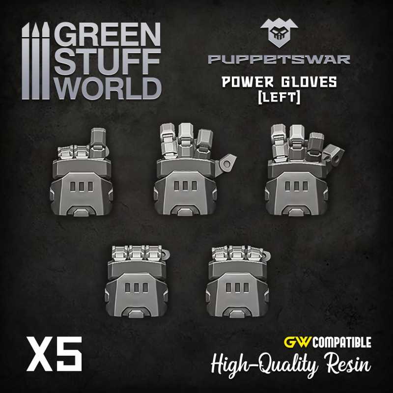 Green Stuff World for Models & Miniatures Power Gloves - Left S301