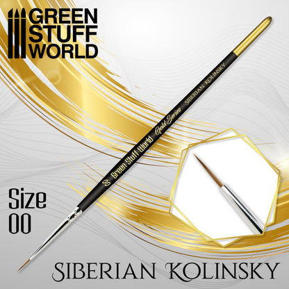Green Stuff World Gold Series Siberian Kolinsky Brush - Size 00 - 2356