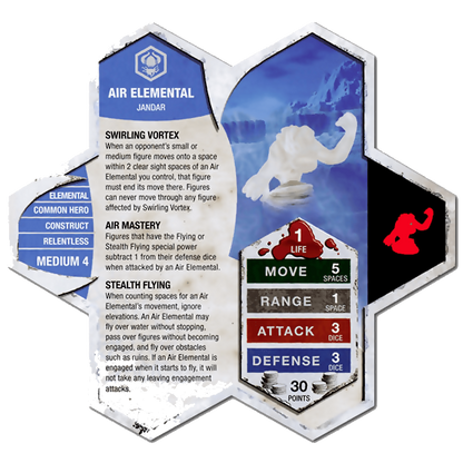 Air Elemental Prepainted Heroscape Miniature Army Card