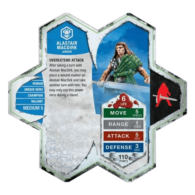 Alastair MacDirk Prepainted Miniature's Army Card From Heroscape Expansion Set: Jandar's Oath (Wave 3) on Wargame Trader