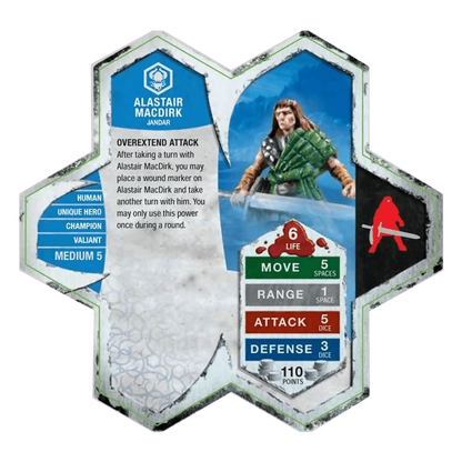 Alastair MacDirk Prepainted Miniature's Army Card From Heroscape Expansion Set: Jandar's Oath (Wave 3) on Wargame Trader