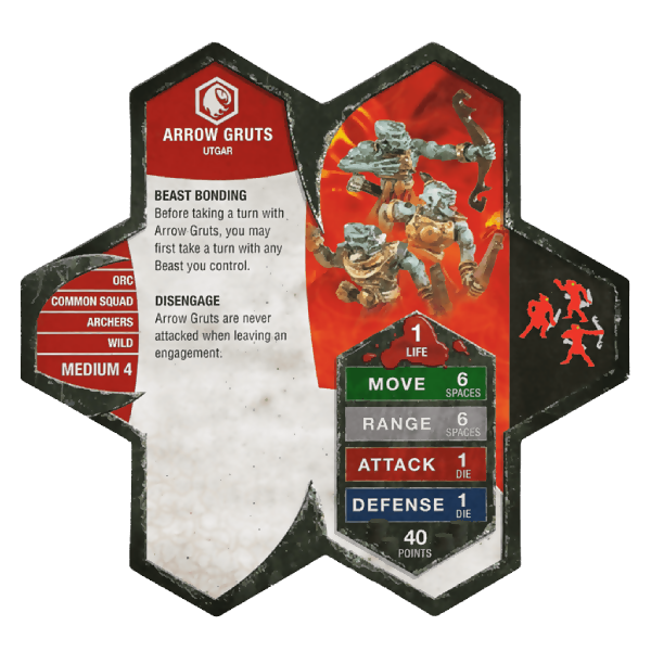 Arrow Gruts Prepainted Heroscape Miniatures' Army Card
