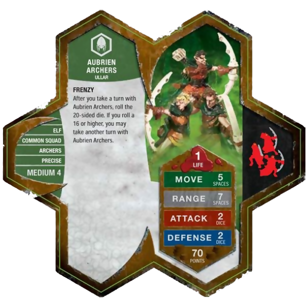 Aubrien Archers Prepainted Heroscape Miniatures Army Card