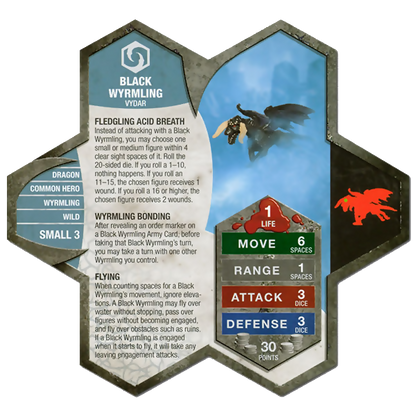 Black Wyrmling Prepainted Heroscape Miniature Army Card