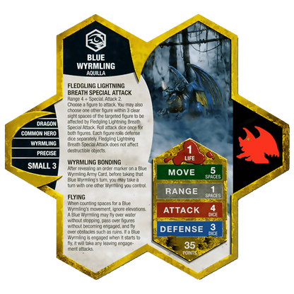 Blue Wyrmling Prepainted Miniature's Army Card From Heroscape Expansion Set: Warriors of Eberron (Wave D2) On Wargame Trader