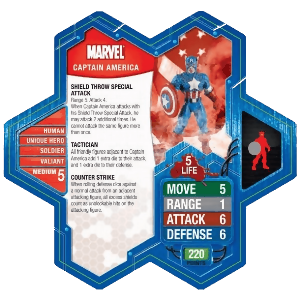 Captain America prepainted heroscape miniature on Wargame Trader