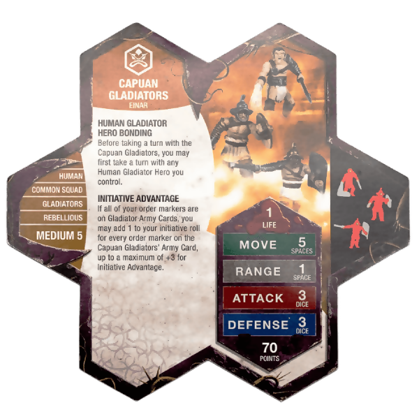Capuan Gladiators Prepainted Heroscape Miniatures Army Card