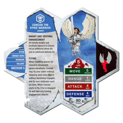 Concan the Kyrie Warrior Prepainted Miniature's Army Card From Heroscape Expansion Set: Jandar's Oath (Wave 3) on Wargame Trader