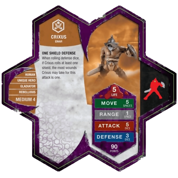 Crixus Prepainted Heroscape Miniature Army Card
