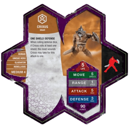 Crixus Prepainted Heroscape Miniature Army Card