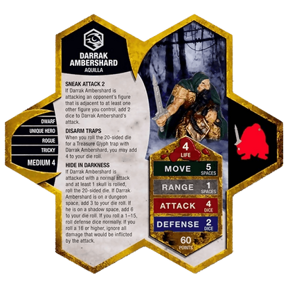 Darrak Ambershard Prepainted Miniature's Army Card From Heroscape Master Set: Battle for the Underdark on Wargame Trader