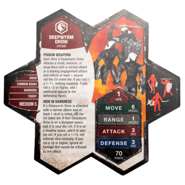 Deepwyrm Drow Prepainted Miniatures and Army Card From Heroscape Master Set: Battle for the Underdark on Wargame Trader