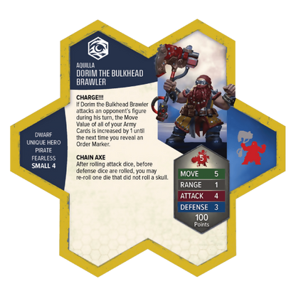 Dorim the Bulkhead Brawler Prepainted Miniature's Army Card From Heroscape Master Set: Age of Annihilation on Wargame Trader