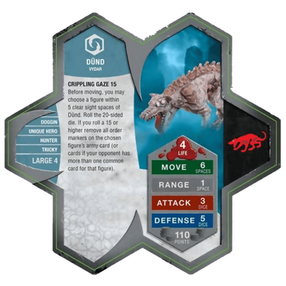 Dünd Prepainted Miniature's Army Card From HeroScape Expansion Set: Orm's Return (The Heroes of Laur) (Wave 2.5) on Wargame Trader