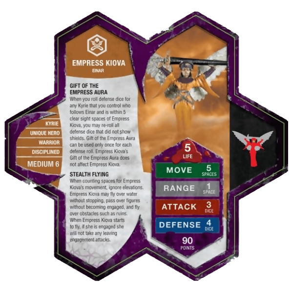 Empress Kiova Prepainted Miniature's Army Card From Heroscape Expansion Set: Dawn Of Darkness (Wave 6) On Wargame Trader