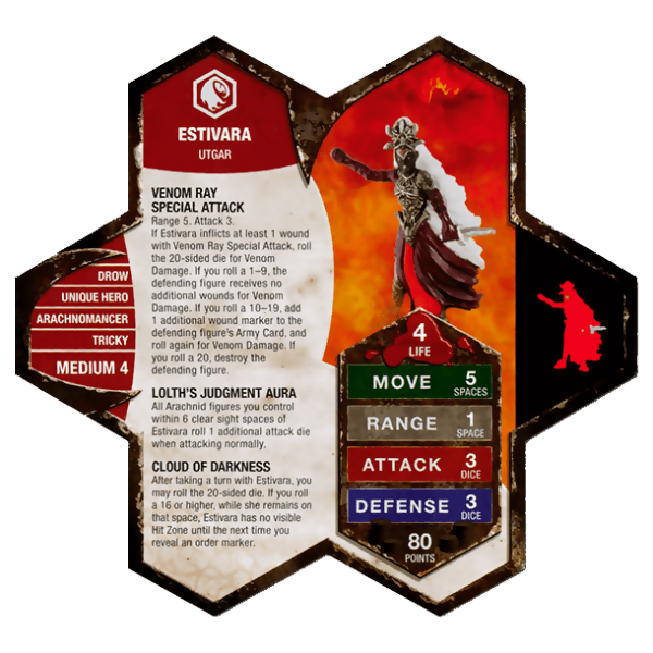 Estivara Prepainted Heroscape Miniature Army Card