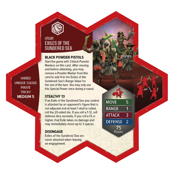 Exiles of the Sundered Sea Prepainted Miniatures' Army Card From Heroscape Master Set: Age of Annihilation on Wargame Trader