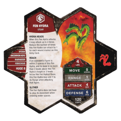 Fen Hydra Prepainted Heroscape Miniature Army Card