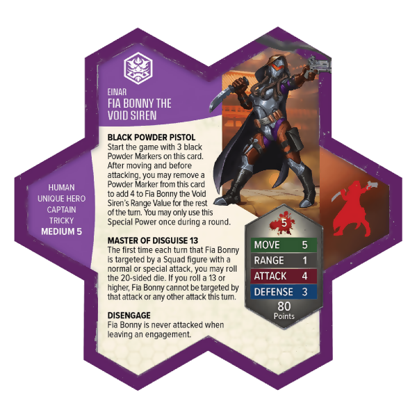 Fia Bonny the Void Siren Unpainted Miniature's Army Card From Heroscape Age of Annihilation Battle Box: Battle for the Wellspring on Wargame Trader