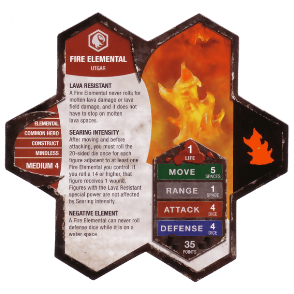 Fire Elemental Prepainted Heroscape Miniature Army Card