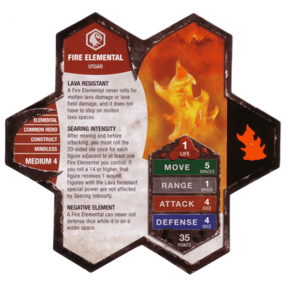 Fire Elemental Prepainted Heroscape Miniature Army Card