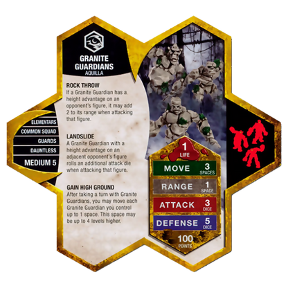 Granite Guardians Prepainted Heroscape Miniatures Army Card
