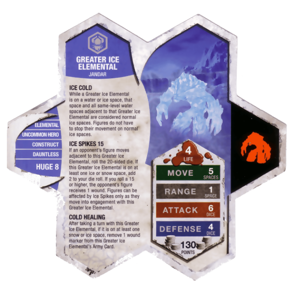 Greater Ice Elemental Prepainted Heroscape Miniature Army Card