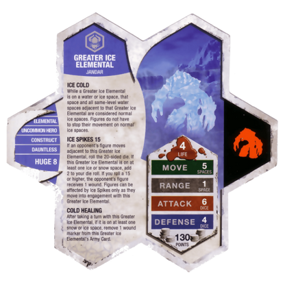 Greater Ice Elemental Prepainted Heroscape Miniature Army Card