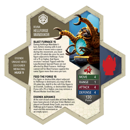 Hellforge Mandukor Custom Painted Miniature's Army Card From Heroscape Rising Tide on Wargame Trader