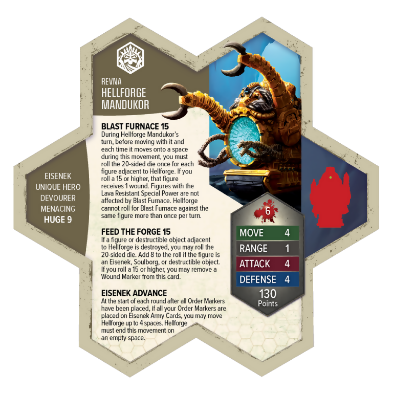 Hellforge Mandukor New in Box Prepainted Miniature's Army Card from Heroscape Age of Annihlation Rising Tide on Wargame Trader