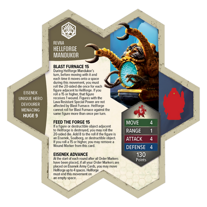 Hellforge Mandukor New in Box Prepainted Miniature's Army Card from Heroscape Age of Annihlation Rising Tide on Wargame Trader