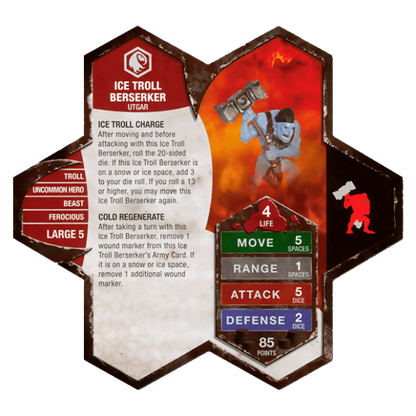Ice Troll Berserker Prepainted Heroscape Miniature Army Card