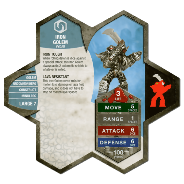 Iron Golem Prepainted Heroscape Miniature Army Card