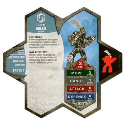 Iron Golem Prepainted Heroscape Miniature Army Card