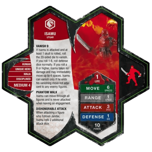 Isamu Prepainted Heroscape Miniature Army Card