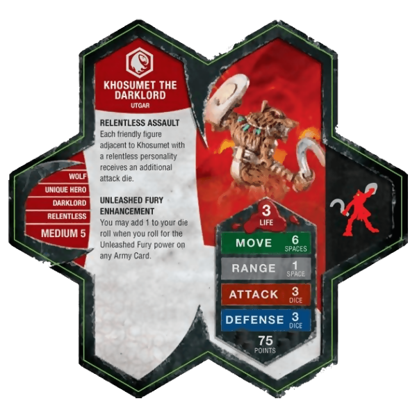 Khosumet the Darklord Prepainted Miniature's Army Card From Heroscape Expansion Set: Utgar's Rage (Wave 2) on Wargame Trader