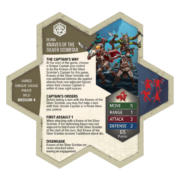 Knaves of the Silver Scimitar Unpainted Miniatures' Army Card From Heroscape Master Set: Age of Annihilation on Wargame Trader