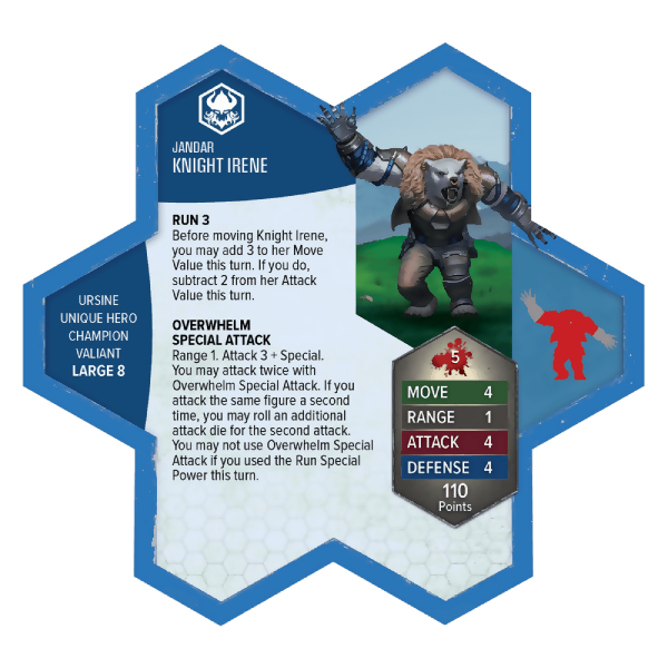 Knight Irene Prepainted Miniature's Army Card From Heroscape Master Set: Age of Annihilation on Wargame Trader