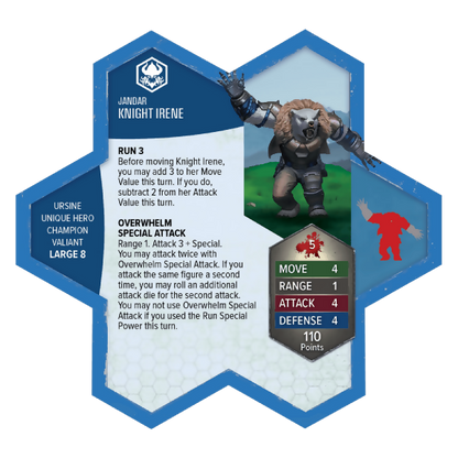 Knight Irene Prepainted Miniature's Army Card From Heroscape Master Set: Age of Annihilation on Wargame Trader