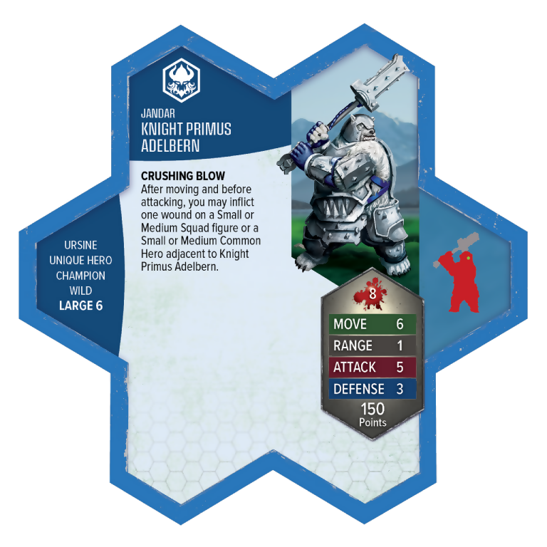 Knight Primus Adelbern Unpainted New in Box Miniature's Army Card from Heroscape Age of Annihlation Rising Tide on Wargame Trader