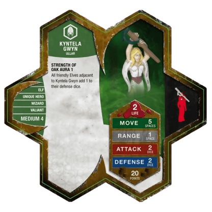 Kyntela Gwyn Army Card From Heroscape Expansion Set: Fields Of Valor (Wave 7) on Wargame Trader