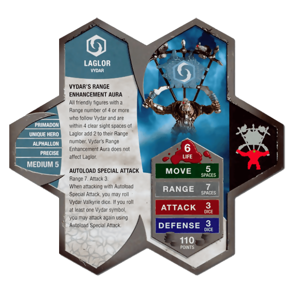 Laglor (Vydar's Flag Bearer) Army Card From Heroscape Expansion Set: Crest of the Valkyrie (Wave 5.5) on Wargame Trader