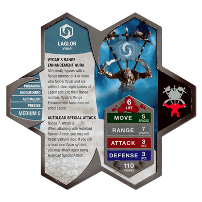 Laglor (Vydar's Flag Bearer) Army Card From Heroscape Expansion Set: Crest of the Valkyrie (Wave 5.5) on Wargame Trader