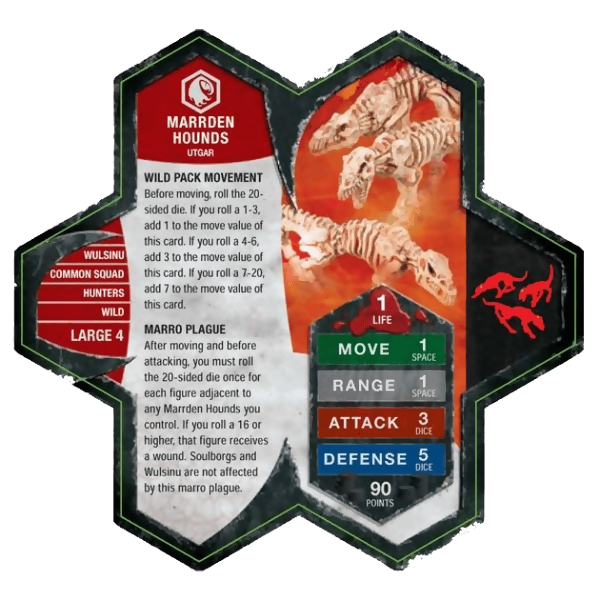 Marrden Hounds Prepainted Miniatures' Army Card From Heroscape Expansion Set: Jandar's Oath