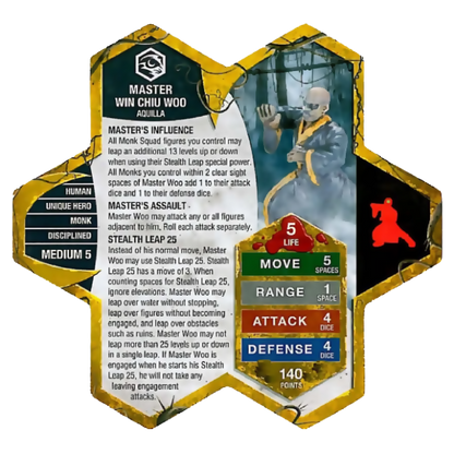 Master Win Chiu Woo Prepainted Heroscape Miniature Army Card