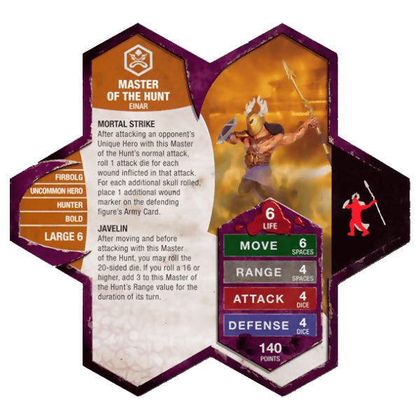 Master of the Hunt Prepainted Heroscape Miniature Army Card