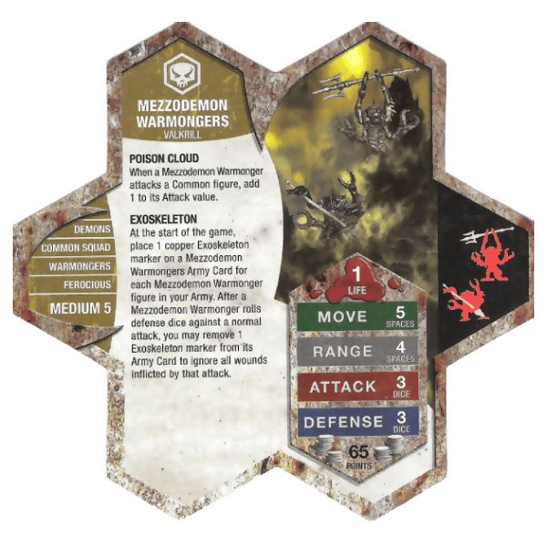 Mezzodemon Warmongers Prepainted Heroscape Miniatures Army Card