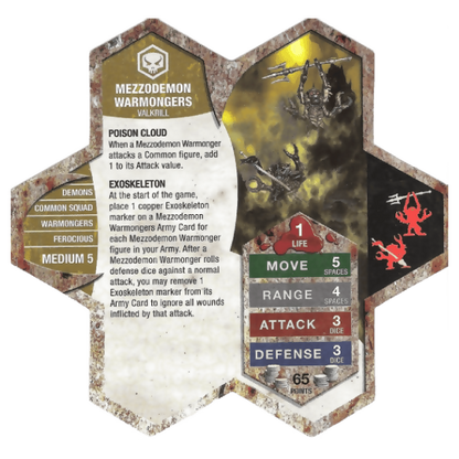 Mezzodemon Warmongers Prepainted Heroscape Miniatures Army Card