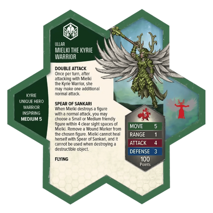 Mielki the Kyrie Warrior Army Card From Revna's Rebuke on Wargame Trader